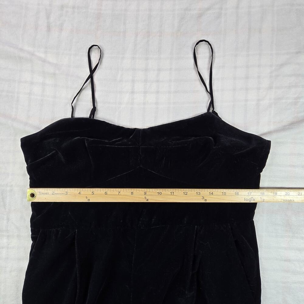 J. CREW Velvet Spaghetti Strap Wide Leg Cropped Jumpsuit Whimsigoth Black 12 - Picture 9 of 14